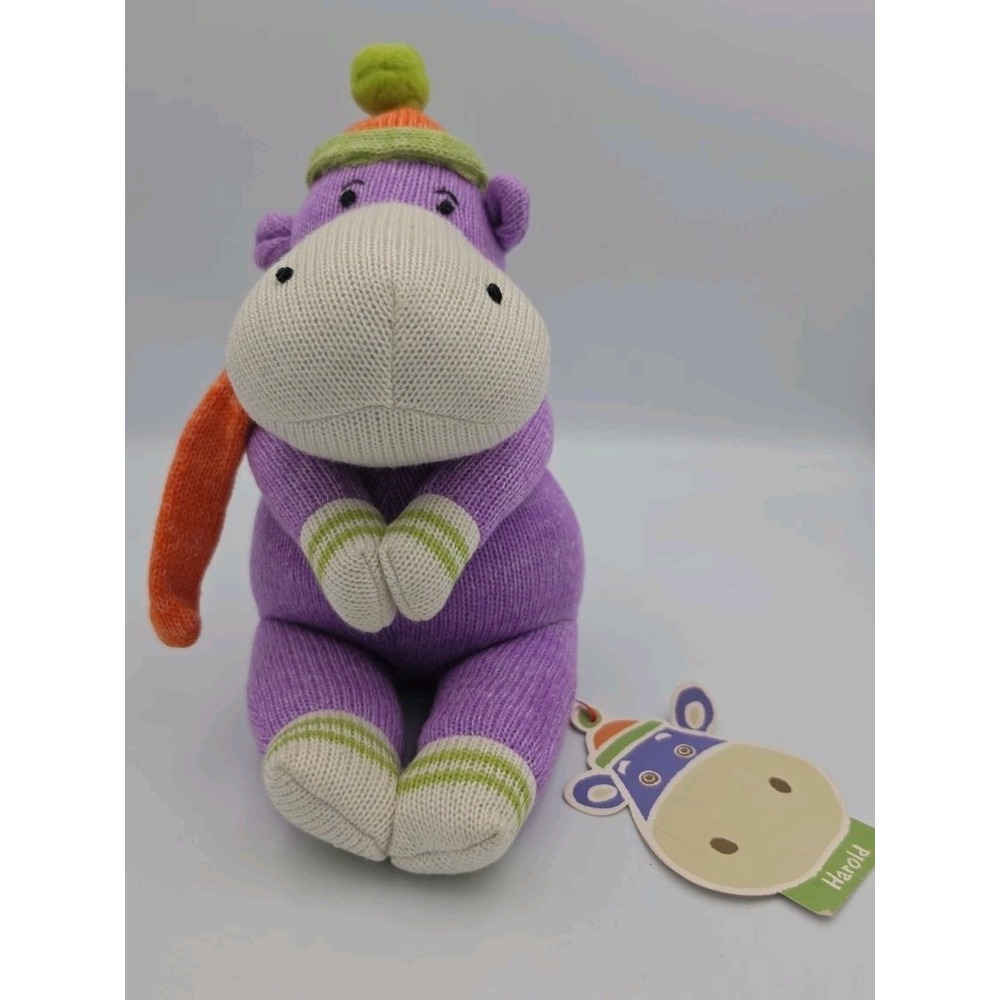 Seasons of Cannon Falls Harold Sock Hippo Purple Plush Monkeez & Friends 16in